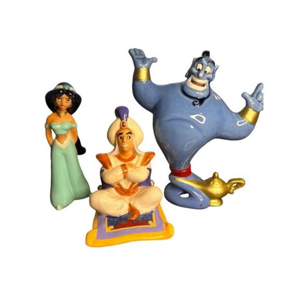 Disney Aladdin 3  piece set glass figurines